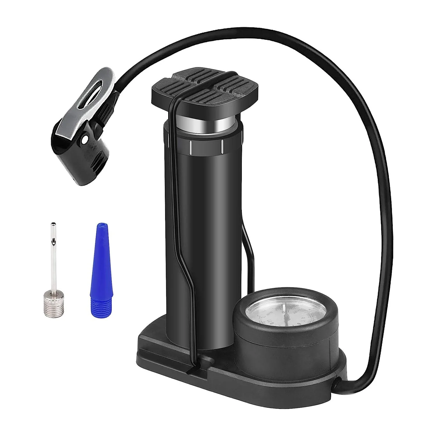 0488A Foot Pump | Portable High Pressure Foot Air Pump Heavy Compressor Cylinder with Pressure Gauge Floor Pump for Motorbike, for Cars, Bicycle, Football, Cycle Pump - Image 4