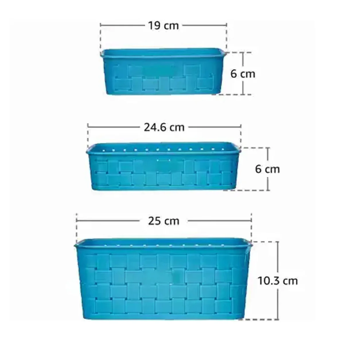0062 Smart Baskets for Storage(Set of 3) Sky Blue - Image 6