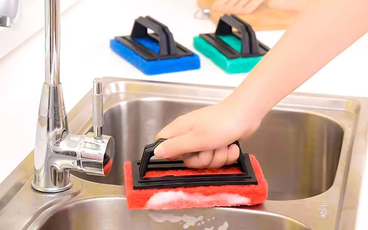 3408 Tile cleaning multipurpose scrubber Brush with handle - Image 5