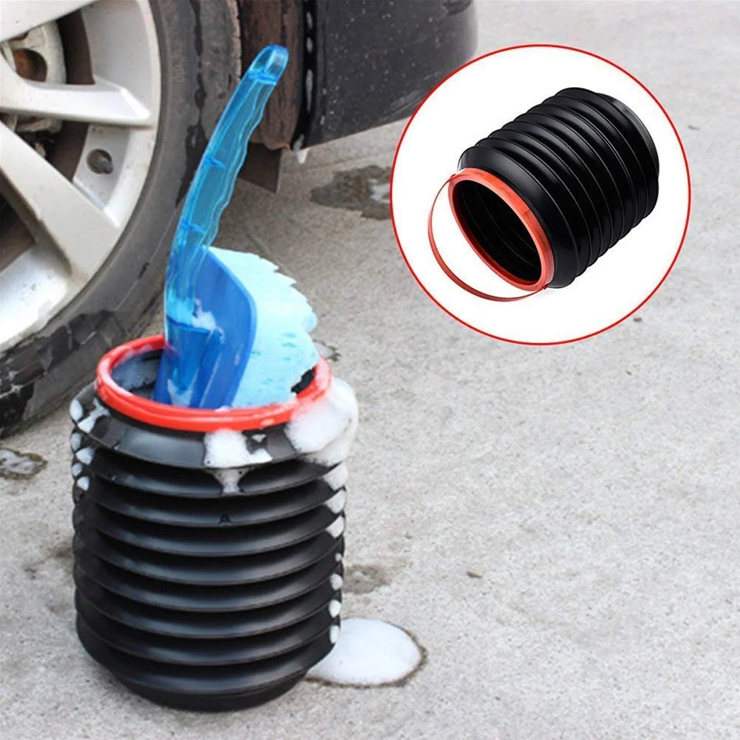 0237R  Foldable Storage Bucket, Water Container & Dustbin Multiuse Bucket For Home, Car & Kitchen Use Bucket - Image 3