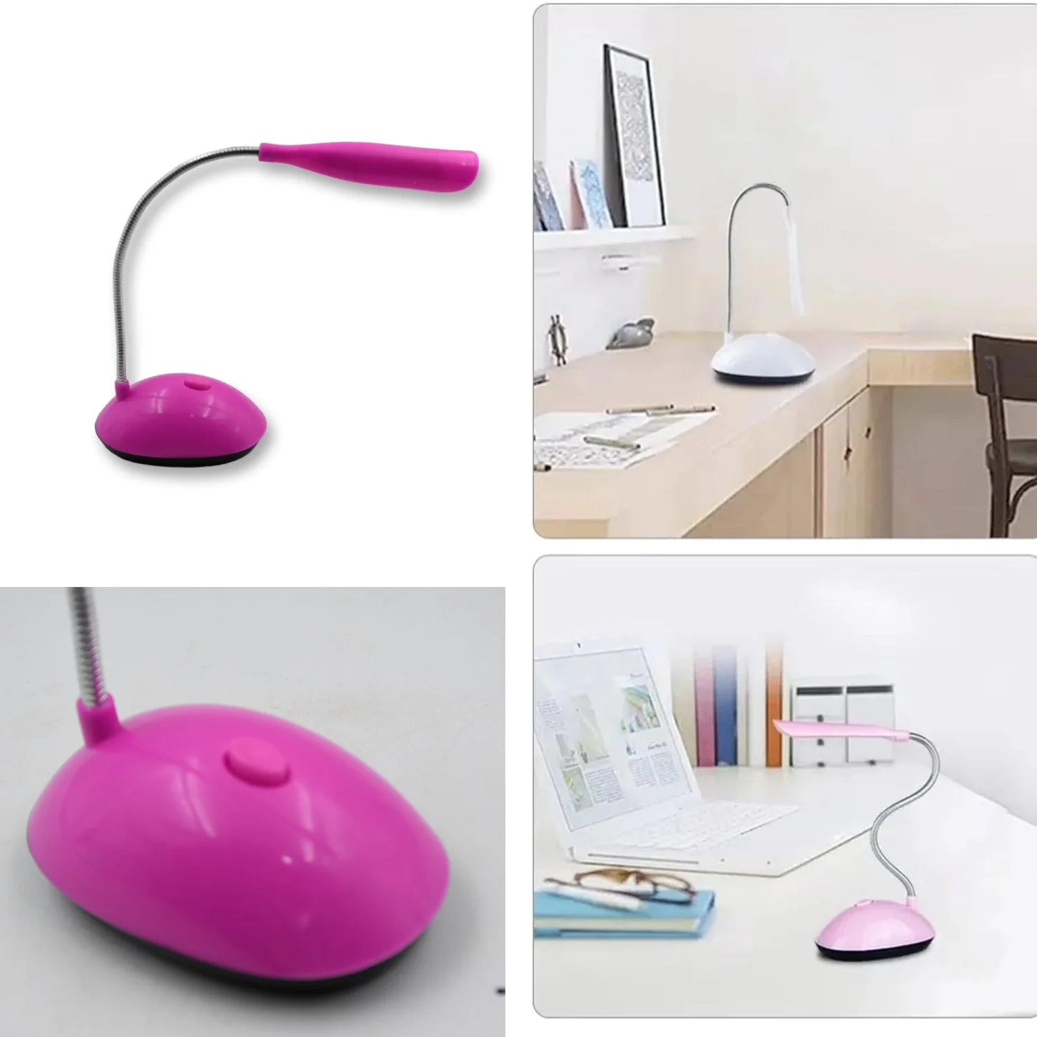 0255A Fashion Wind LED Desk Light, LED Lamps Button Control, Portable Flexible Neck Eye-Caring Table Reading Lights for Reading/Relaxation/Bedtime - Image 4