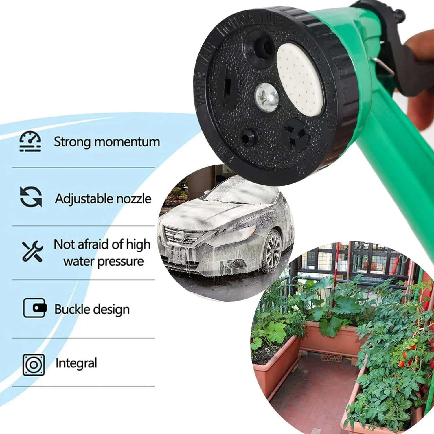 0477A Garden Hose Nozzle Spray Nozzle with Adjustable For Garden & Multi Use - Image 4