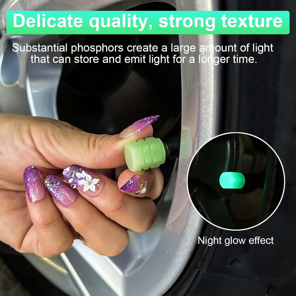 0547 Universal Fluorescent Tyre Valve Cap - Image 3