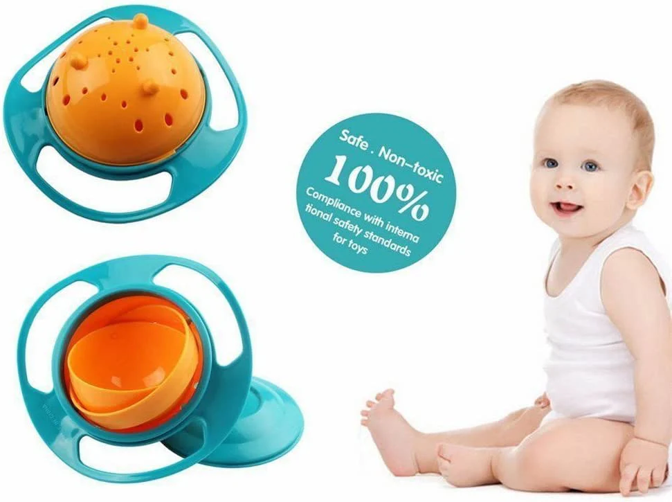 0617 Portable Non Spill Feeding Toddler Gyro Bowl 360 Degree Rotating Dish - Image 6