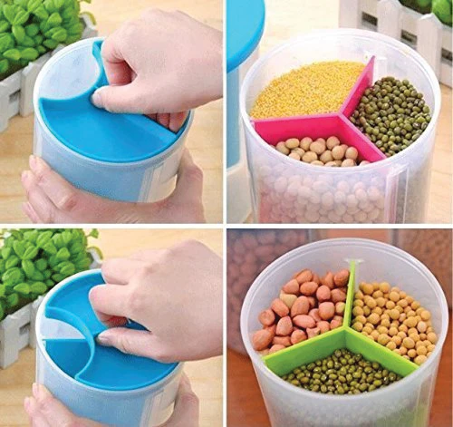 0618 3 in 1 Transparent Air Tight Storage Dispenser Container - Image 3