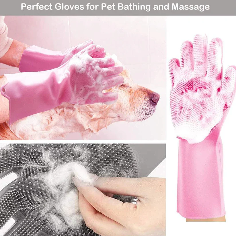 0712 Single Left-Handed Silicone Dishwashing Glove: Scrubber, Reusable, Kitchen Cleaning - Image 5