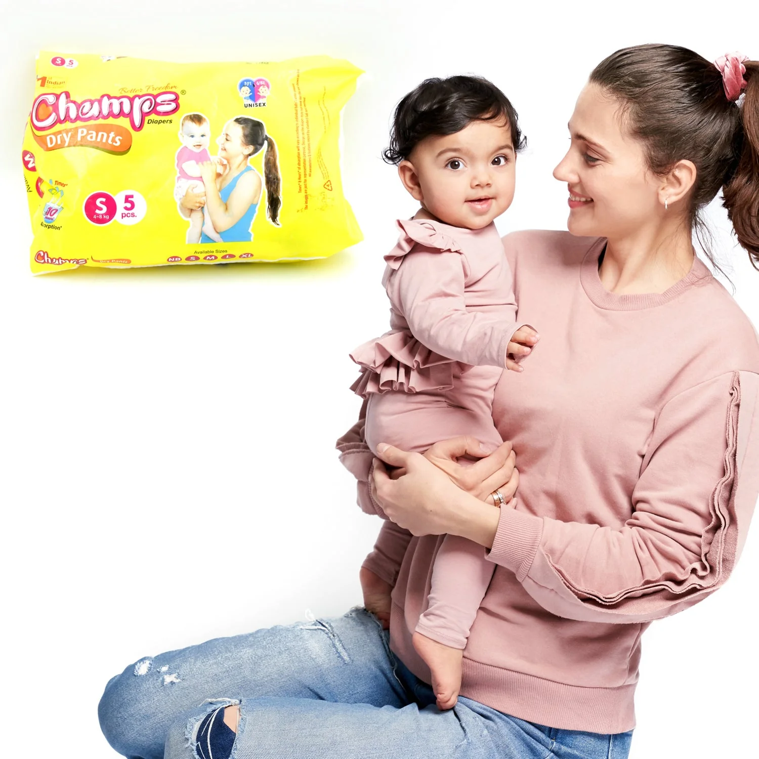 0968 Small  Champs Dry Pants Style Diaper- Small Best for Travel  Absorption, Champs Baby Diapers, Champs Soft and Dry Baby Diaper Pants (S5 Pcs ) - Image 6
