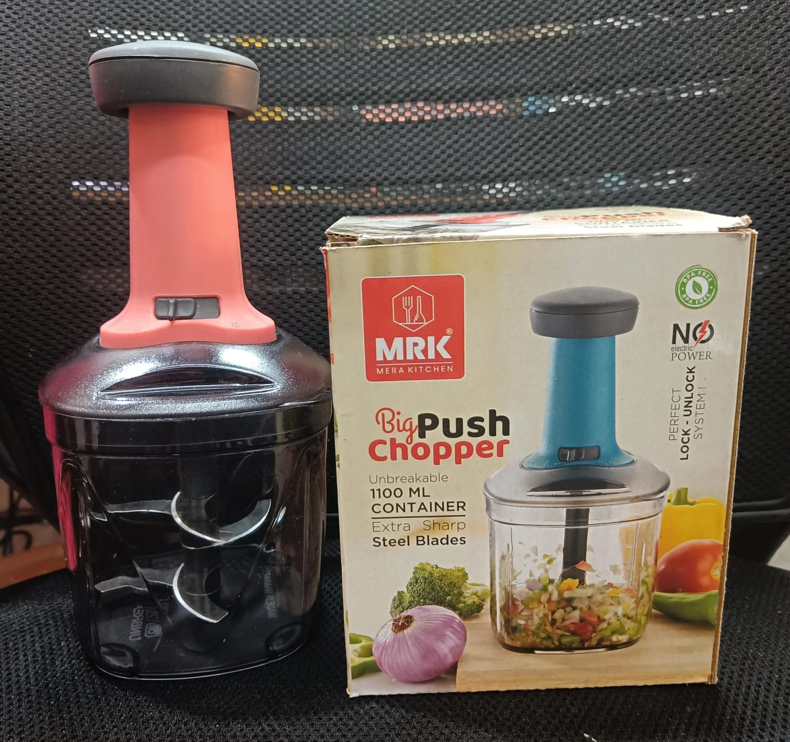 AM7688 2in1 Press Vegetable Choppers for Kitchen (1100 ML) - Image 8