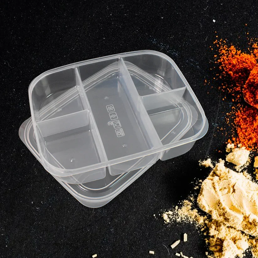 10302 Plastic 5- Compartment Excellent container Reusable Lunch Box (1 Pc) - Image 3
