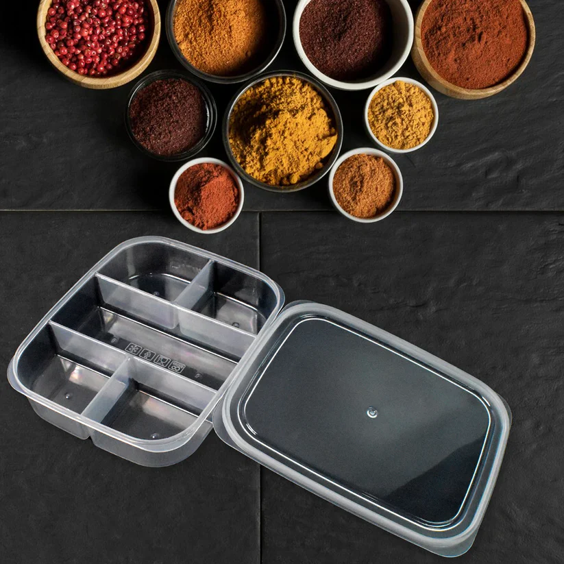 10302 Plastic 5- Compartment Excellent container Reusable Lunch Box (1 Pc) - Image 5