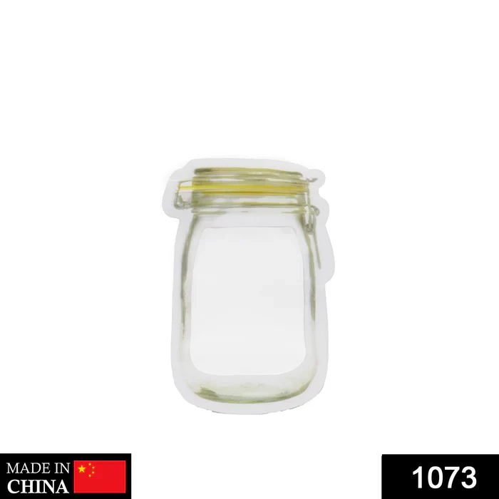 1073 Reusable Airtight Seal Plastic Food Storage Mason Jar Zipper (150ml) - Image 2
