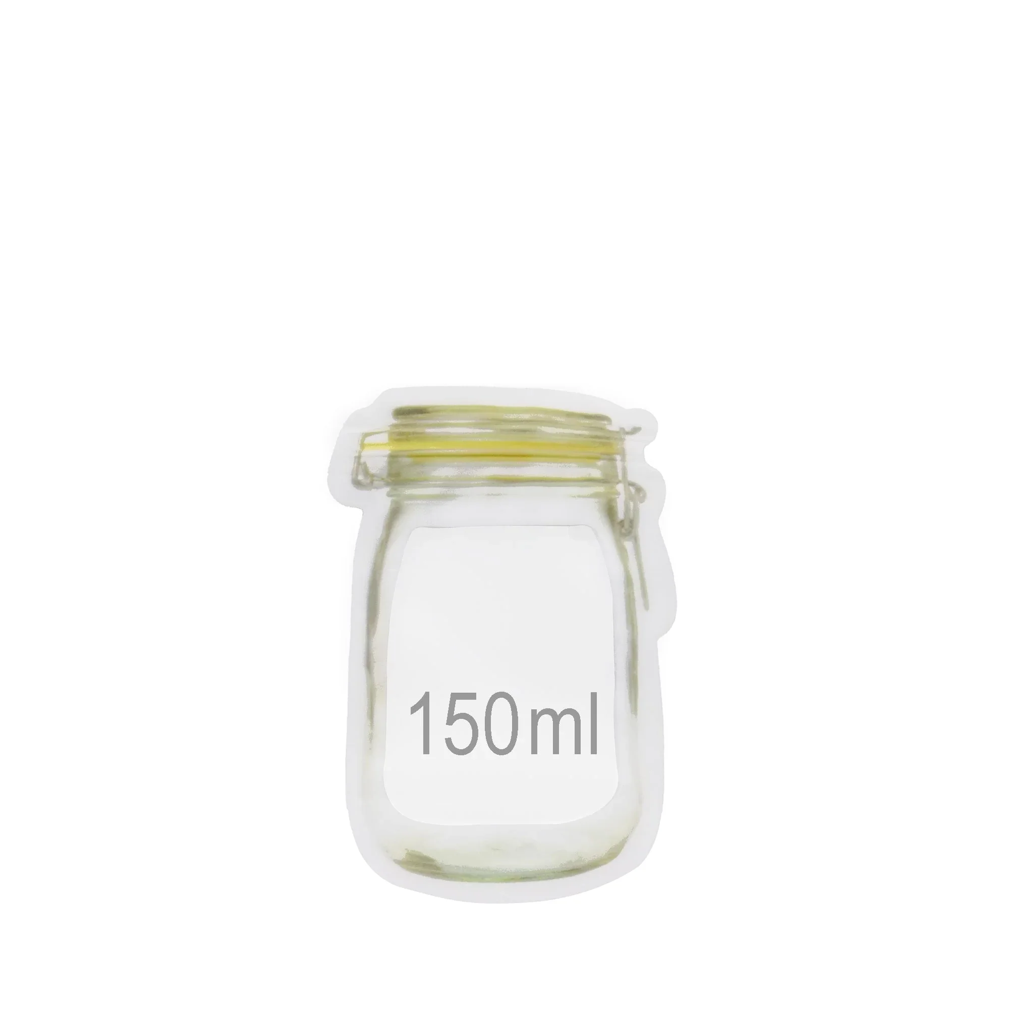 1073 Reusable Airtight Seal Plastic Food Storage Mason Jar Zipper (150ml) - Image 4