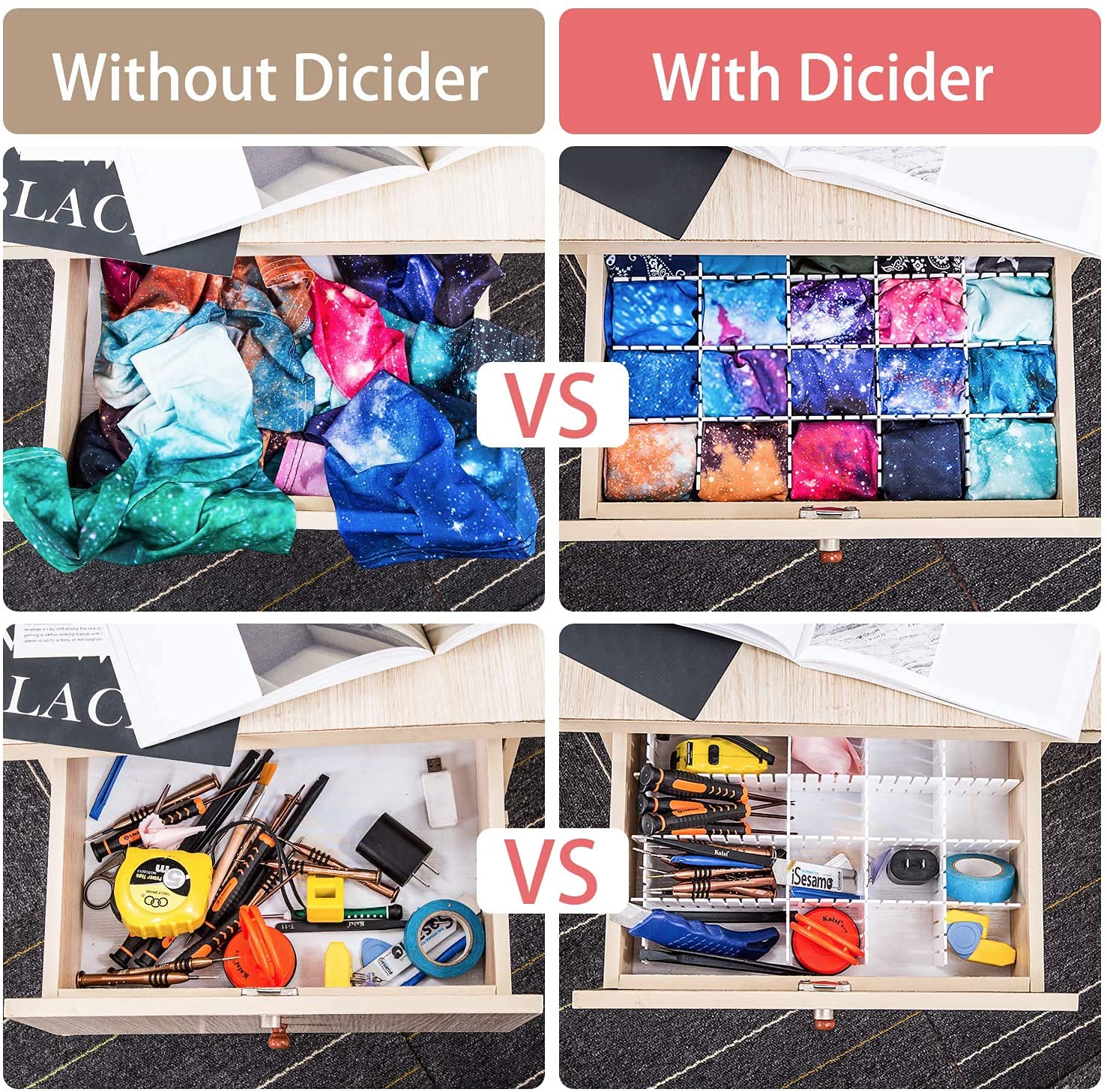 1079 Adjustable Drawer Organizer and Kitchen Board Divider - Image 3
