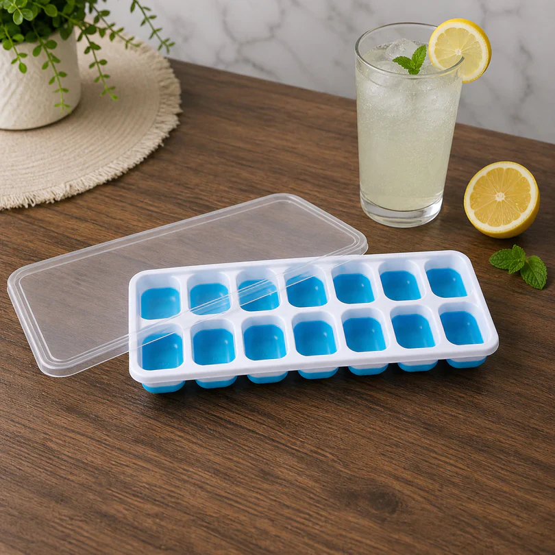 11112 Multipurpose Plastic Ice Cube Tray with Lid - 14 Grid - Image 8