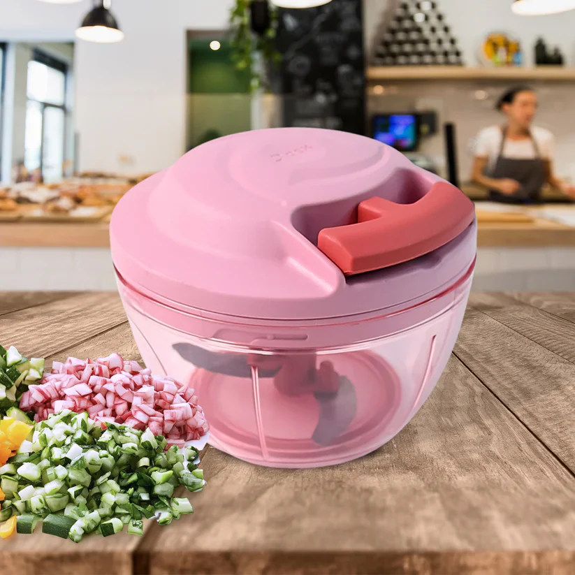 11452 Apex Power-X Triple Stainless Steel Blades and Hand-Pull Vegetable Chopper (500Ml)