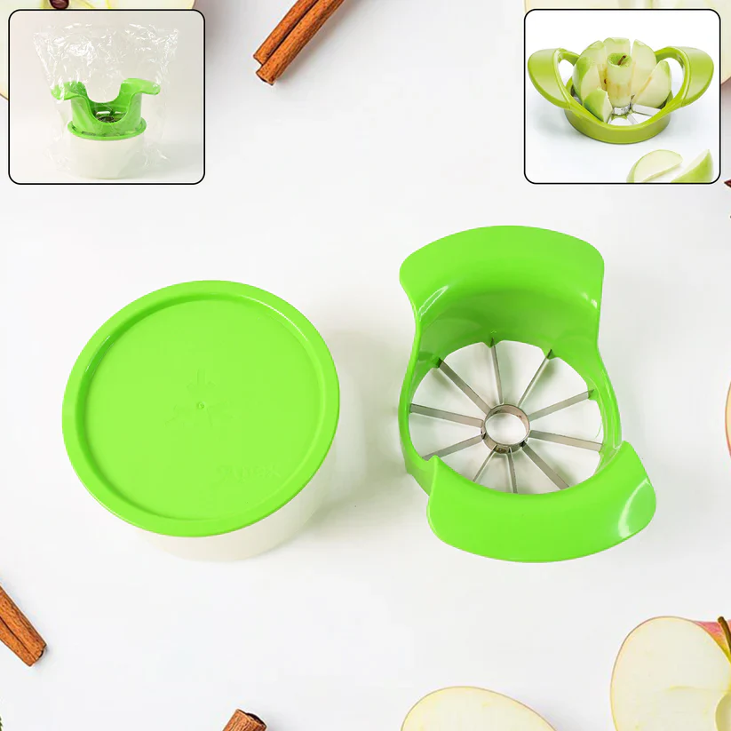 11458 Apex Apple Cutter with Container – Unbreakable ABS Body & Stainless Steel Blades