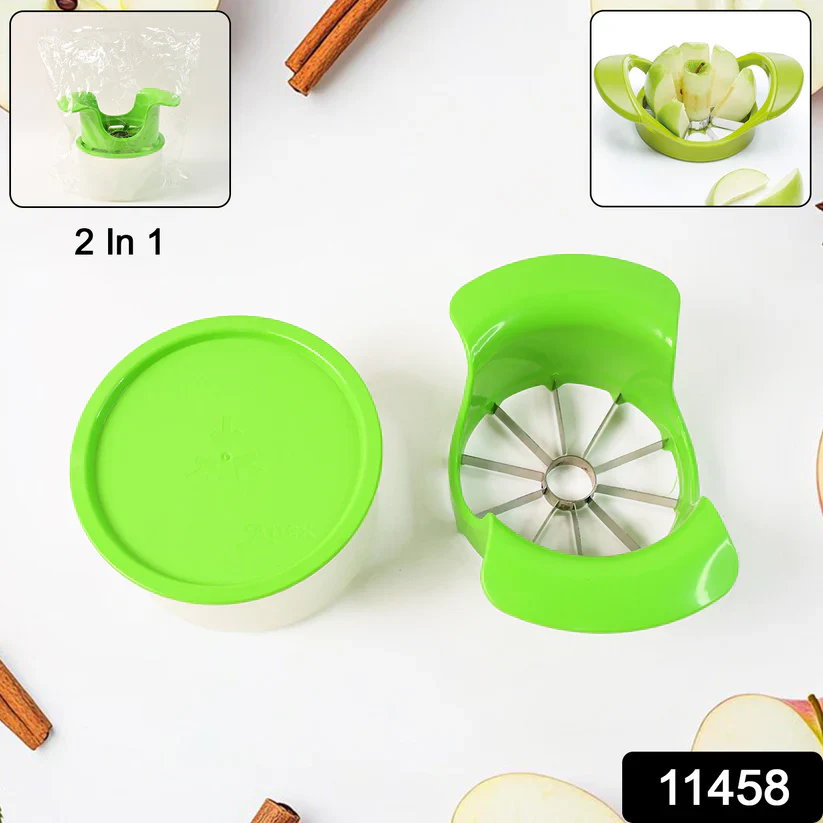 11458 Apex Apple Cutter with Container – Unbreakable ABS Body & Stainless Steel Blades - Image 2