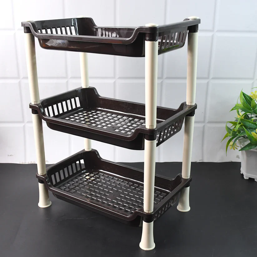 11490 Apex Small Multiuse Plastic Storage Rack Organizer 3-Tier