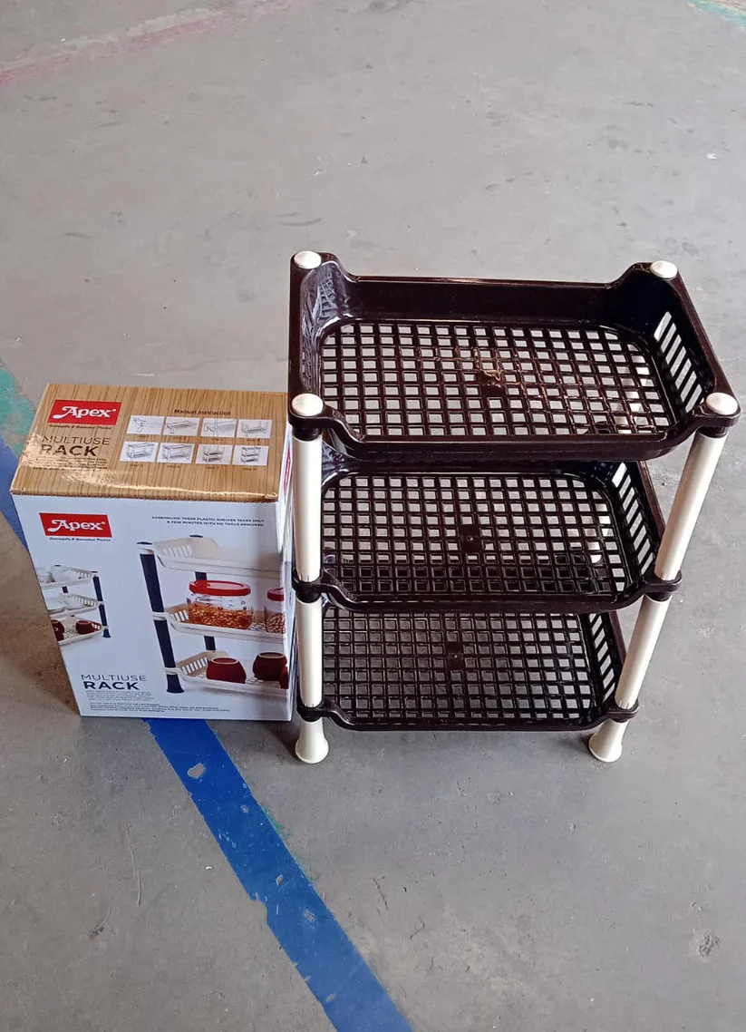11490 Apex Small Multiuse Plastic Storage Rack Organizer 3-Tier - Image 7