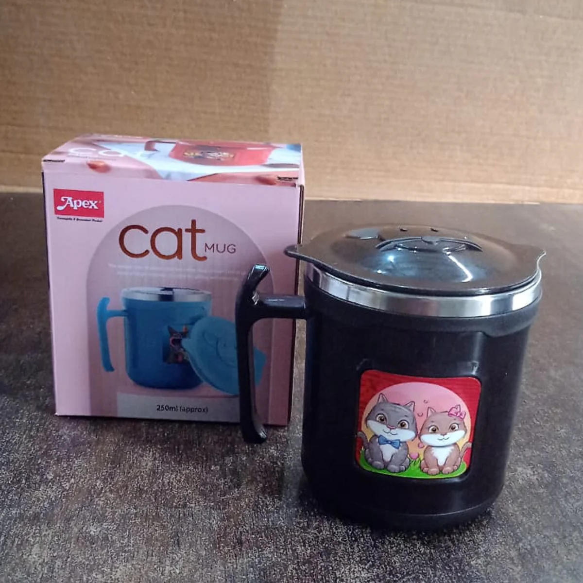 11521 1 Pc Apex Cat Mug – 250 ml Stainless Steel Insulated Inner with Cute Cat Print - Image 5