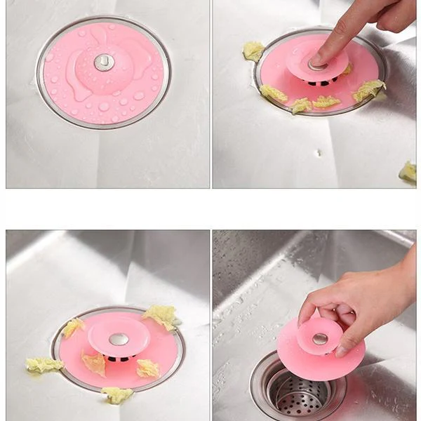 1163 Creative 2-in-1 Silicone Sewer Sink Sealer Cover Drainer (multicolour) - Image 3