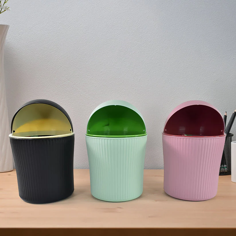 11680 Apex Mini Tabletop Dustbin (1 Pc / 1200 ML / Mix Color) - Image 4