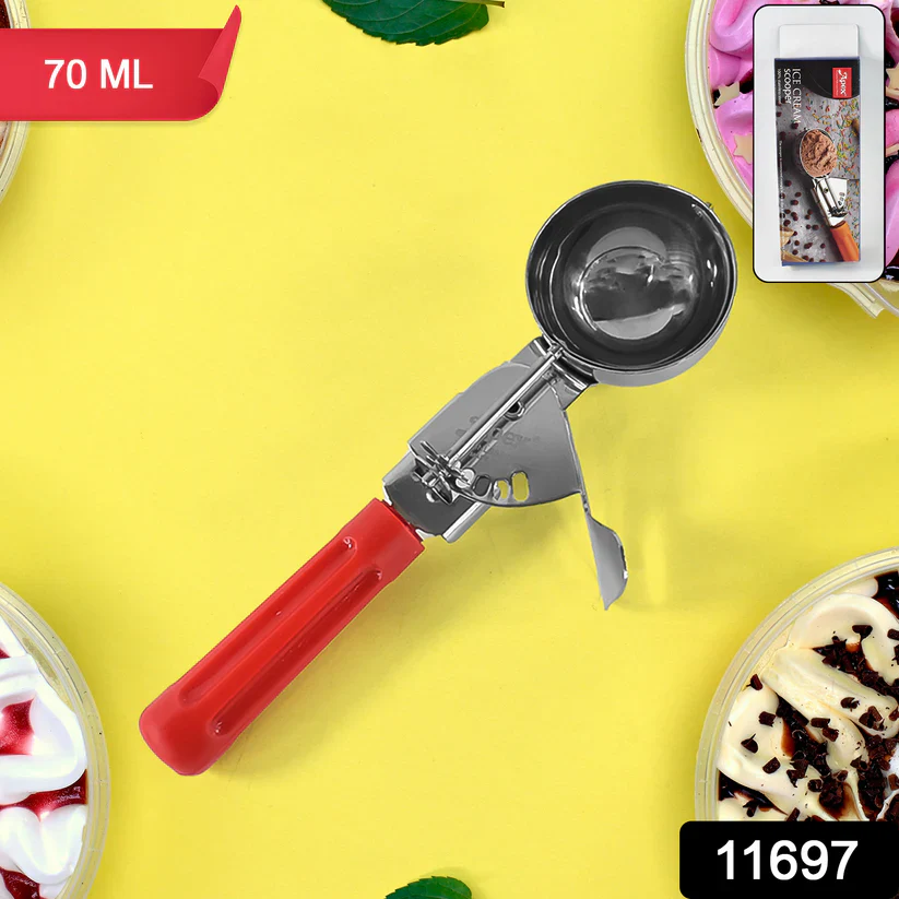 11697 Apex Ice Cream Scoop – 70 ML Stainless Steel Head with Ergonomic Handle (1 Pc) - Image 2