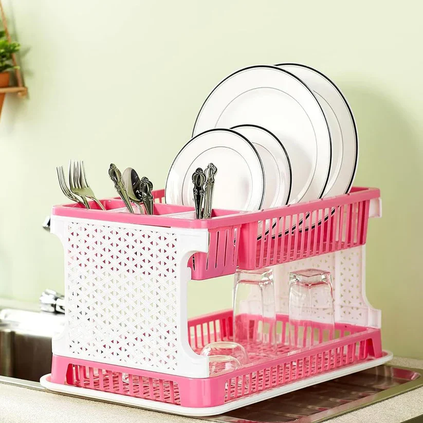 11952 Plastic Kitchen Organizer Rack with Water Storing Tray - Image 5