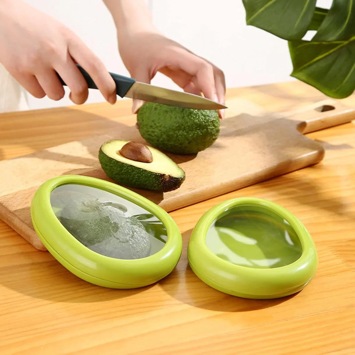 12015 Green Oval Shape Vegetable Container Premium Fruits Saver Keeper (1 Pc) - Image 4