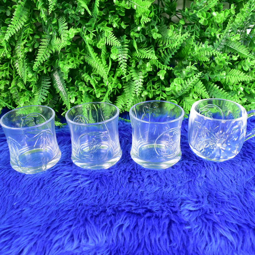12096 Glass 3 Pc Tumbler & 1 Pc Cup Set (4 Pcs Set) - Image 5