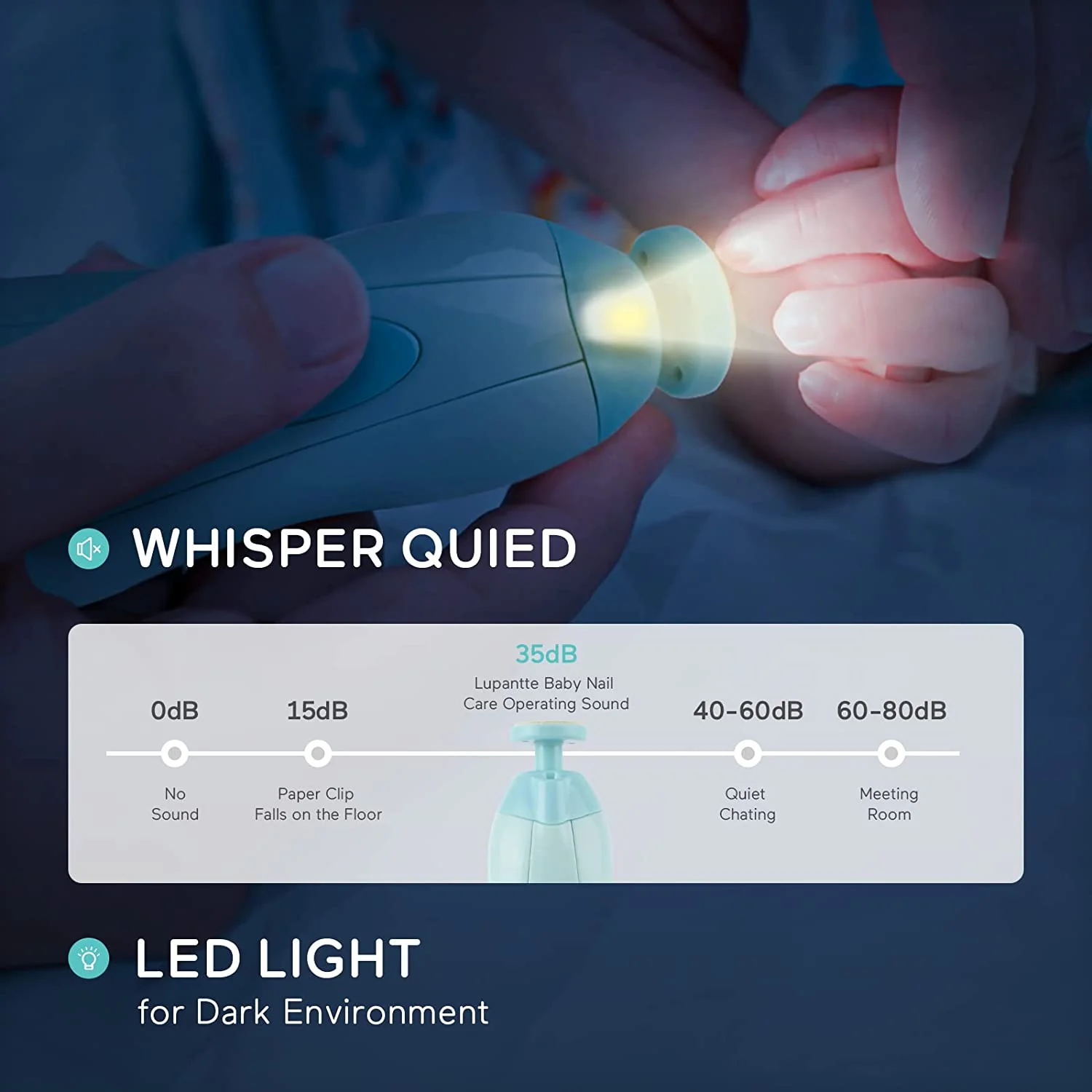1223 Electric Premium LED Baby Nail Trimmer Kit - Image 4