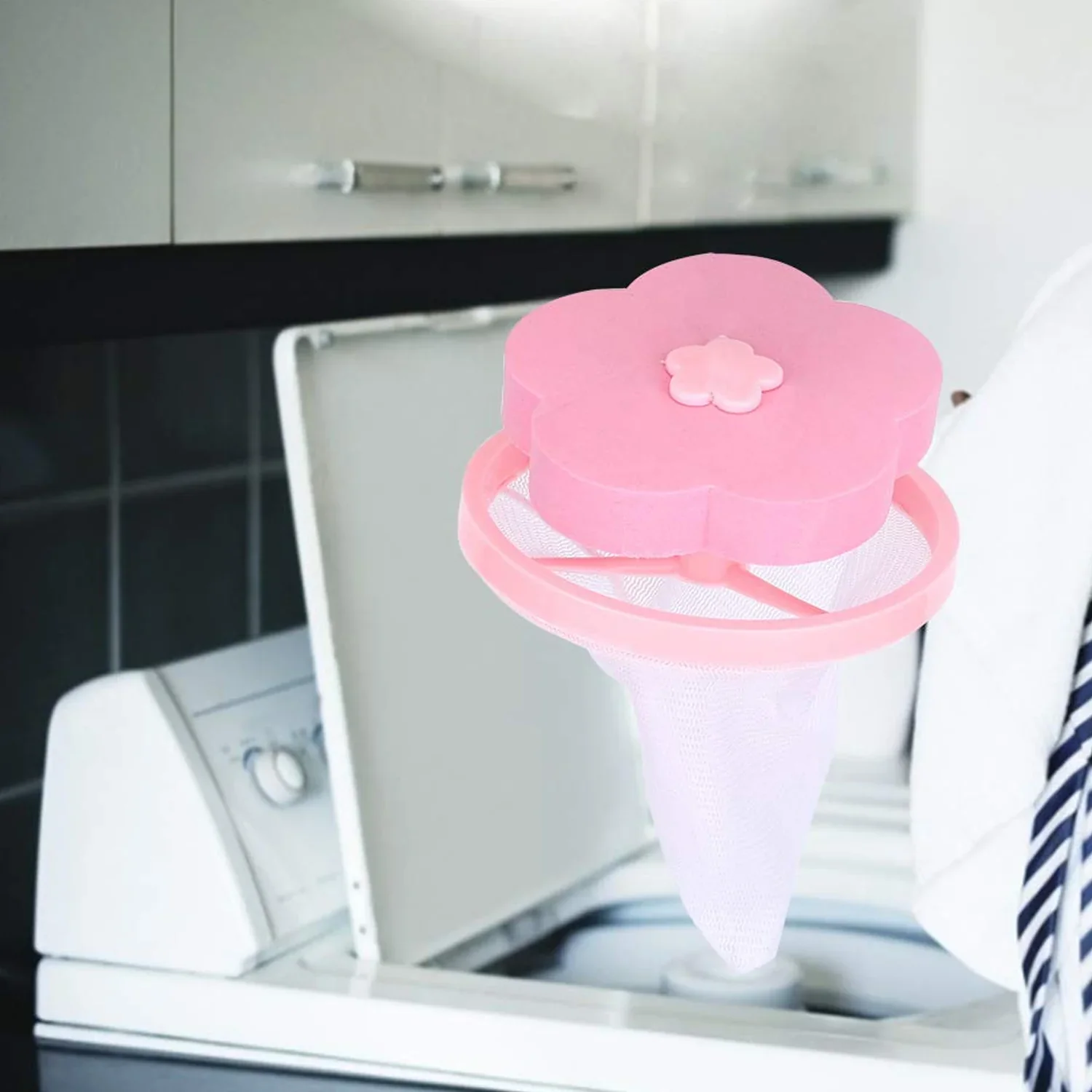 12604 Flower Shape Reusable Laundry Lint Remover - 1 Pc - Image 3