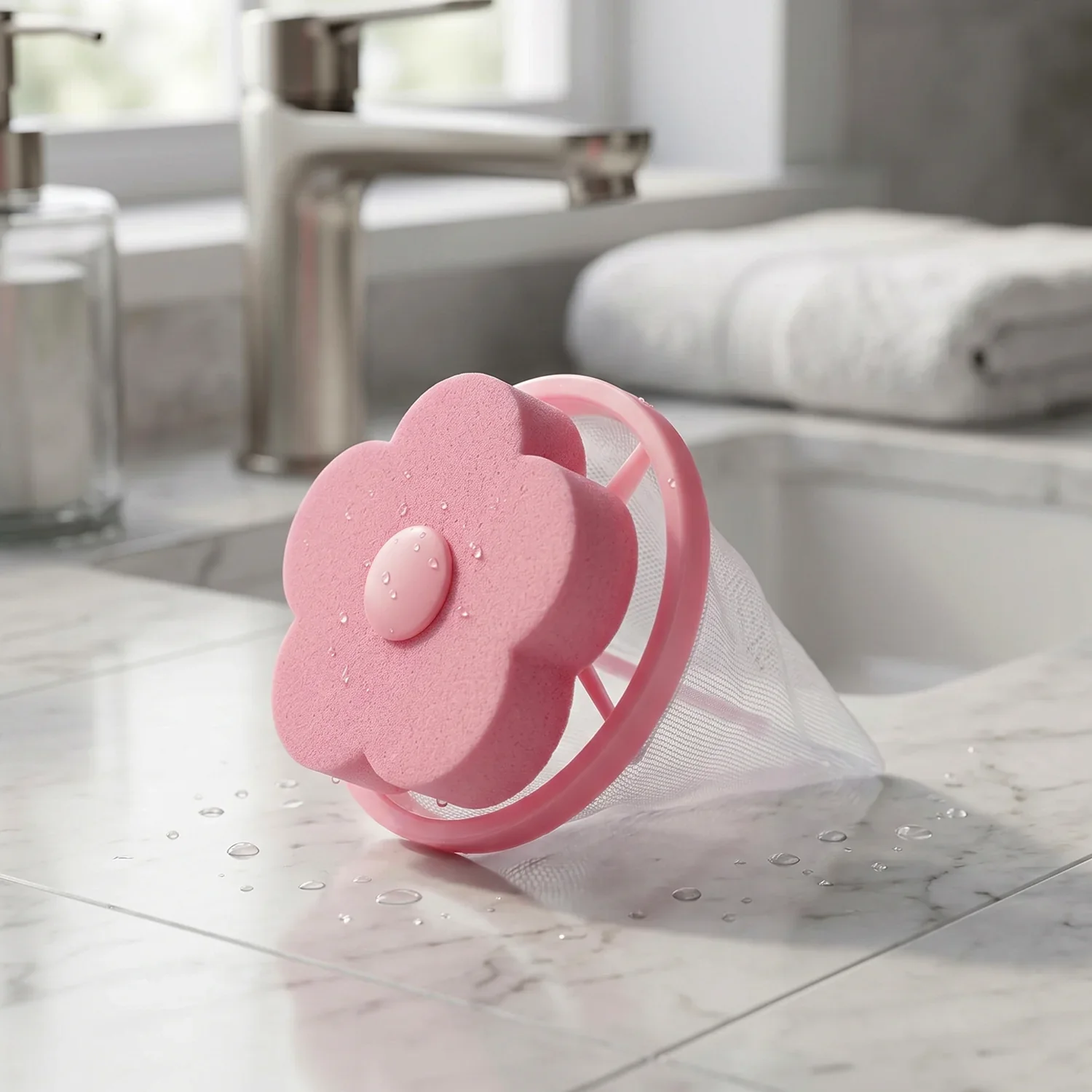 12604 Flower Shape Reusable Laundry Lint Remover - 1 Pc - Image 6