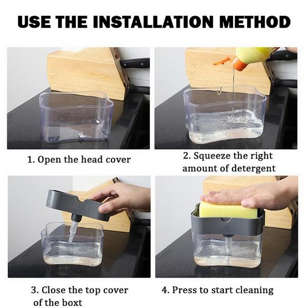 1264 Dish Soap Dispenser and Sponge Holder for Kitchen Sink - Image 3