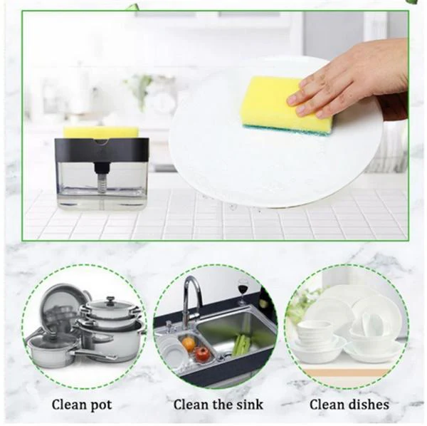 1264 Dish Soap Dispenser and Sponge Holder for Kitchen Sink - Image 6