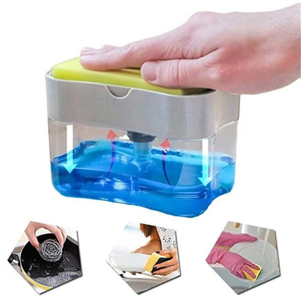 1264 Dish Soap Dispenser and Sponge Holder for Kitchen Sink - Image 7