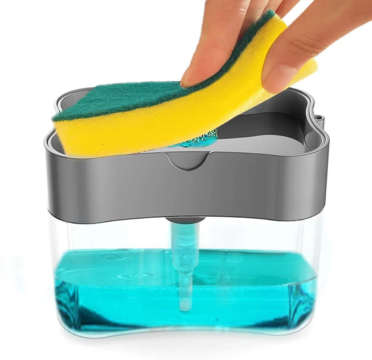 1264 Dish Soap Dispenser and Sponge Holder for Kitchen Sink - Image 8