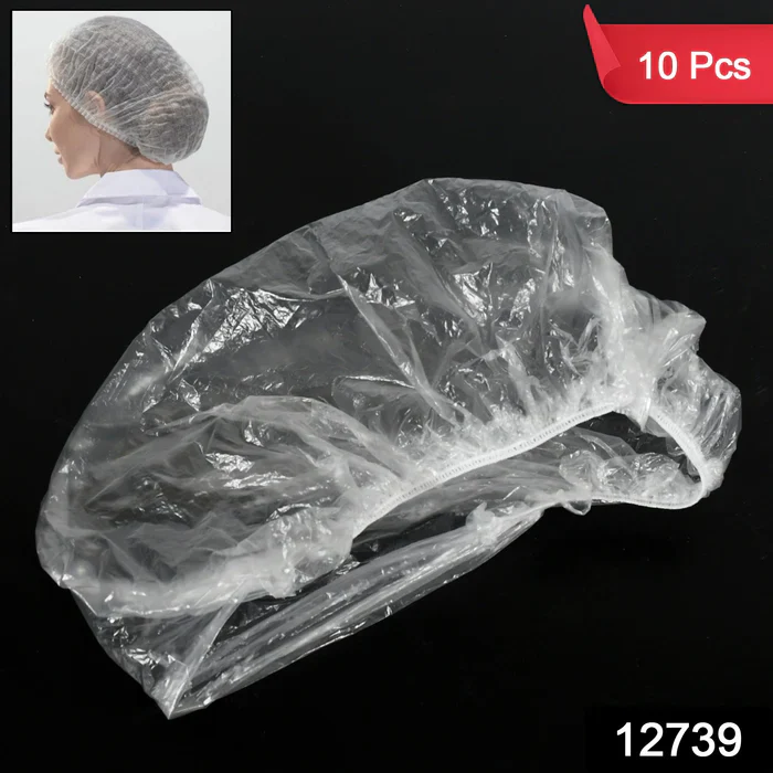 12739 DISPOSABLE SHOWER CAPS FOR WOMEN LARGER THICKER WATERPROOF AND INDIVIDUALLY WRAPPED, PLASTIC ELASTIC HAIR BATH CAPS FOR HOTEL AND SPA, HAIR SALON, HOME USE, PORTABLE TRAVEL (10 Pc S - Image 2