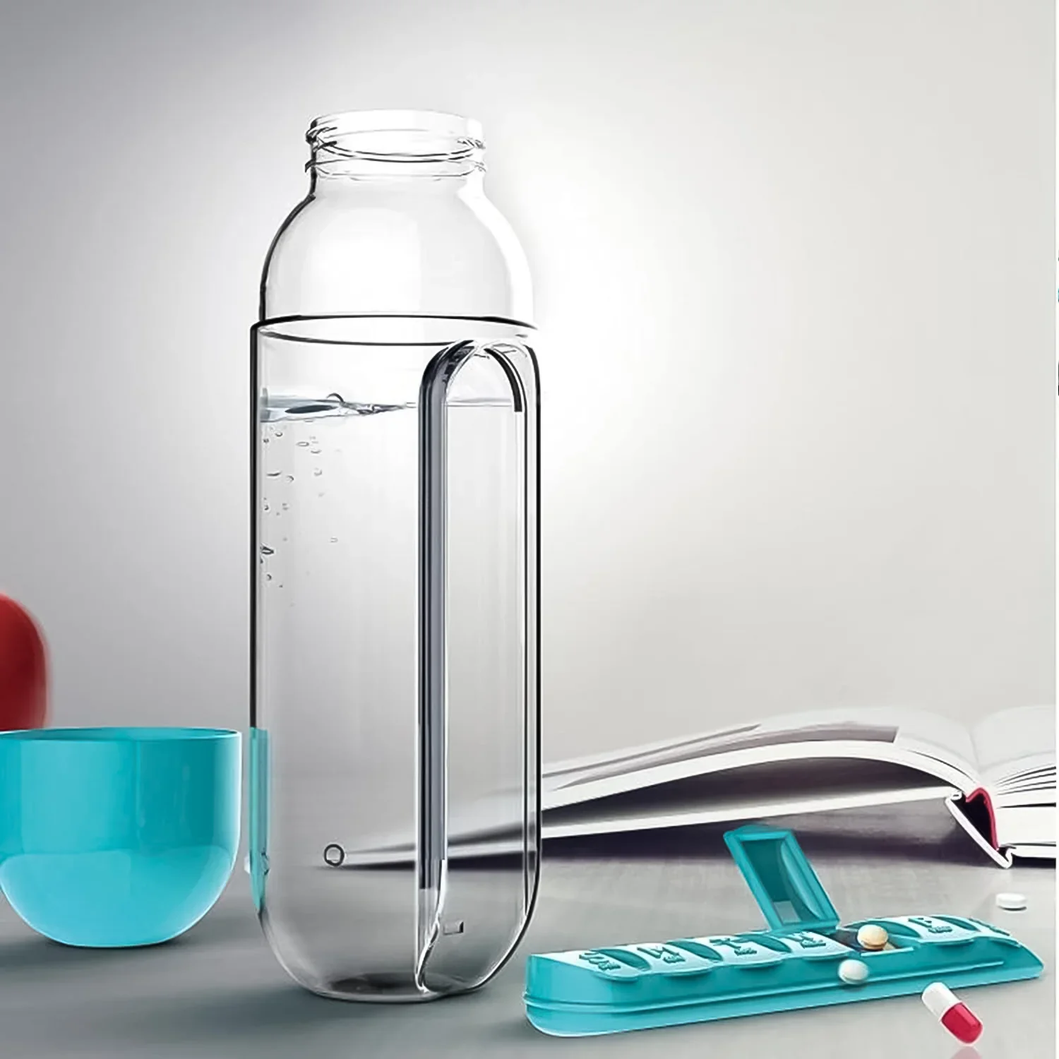12911 Pill & Vitamin Bottle, Water Bottle Multi Functional Use for Traveling - Image 4