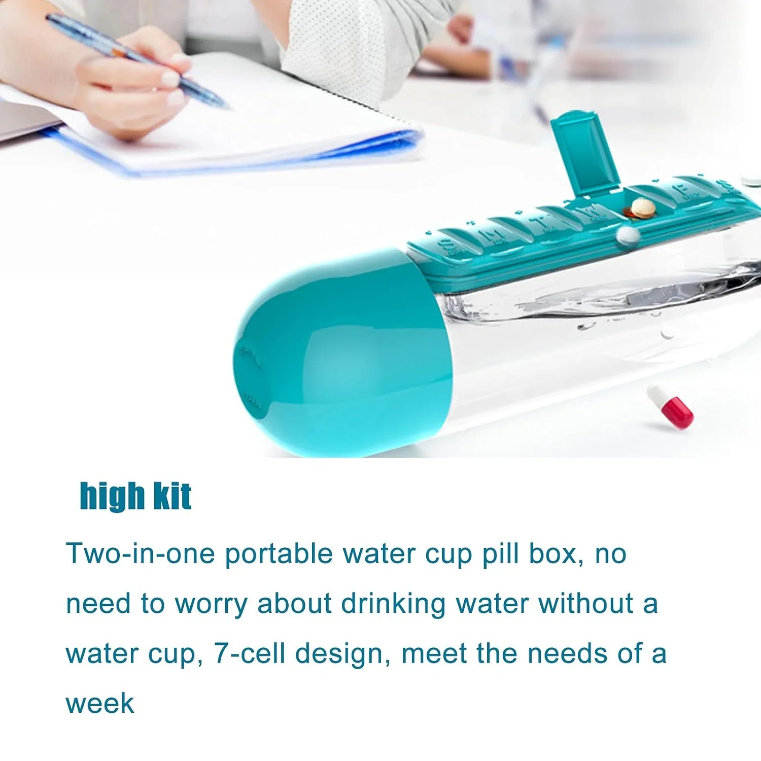 12911 Pill & Vitamin Bottle, Water Bottle Multi Functional Use for Traveling - Image 5