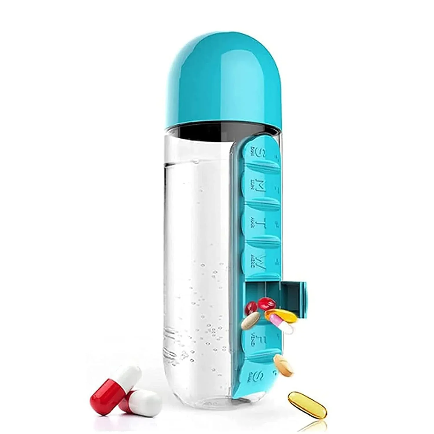 12911 Pill & Vitamin Bottle, Water Bottle Multi Functional Use for Traveling - Image 8