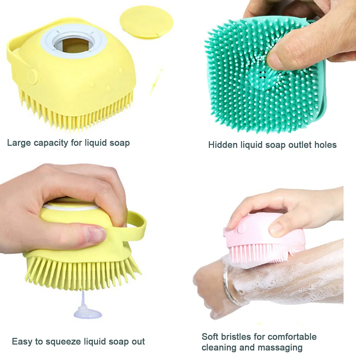 AM7476 Silicone Brush Body Scrubber with Soap Dispenser - Image 6