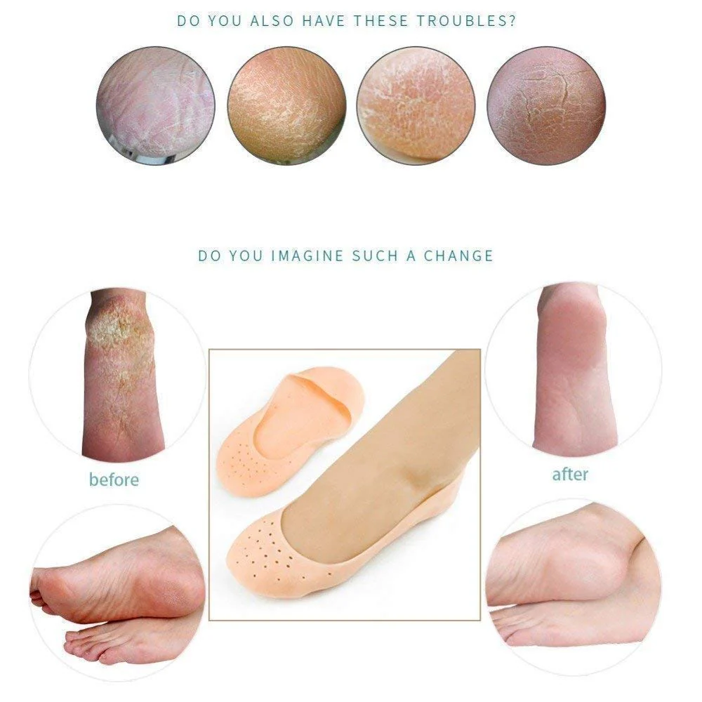 1352 Anti Crack silicone Gel Foot Protector Moisturizing Socks - Image 2