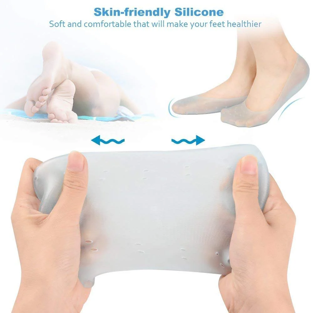 1352 Anti Crack silicone Gel Foot Protector Moisturizing Socks - Image 3