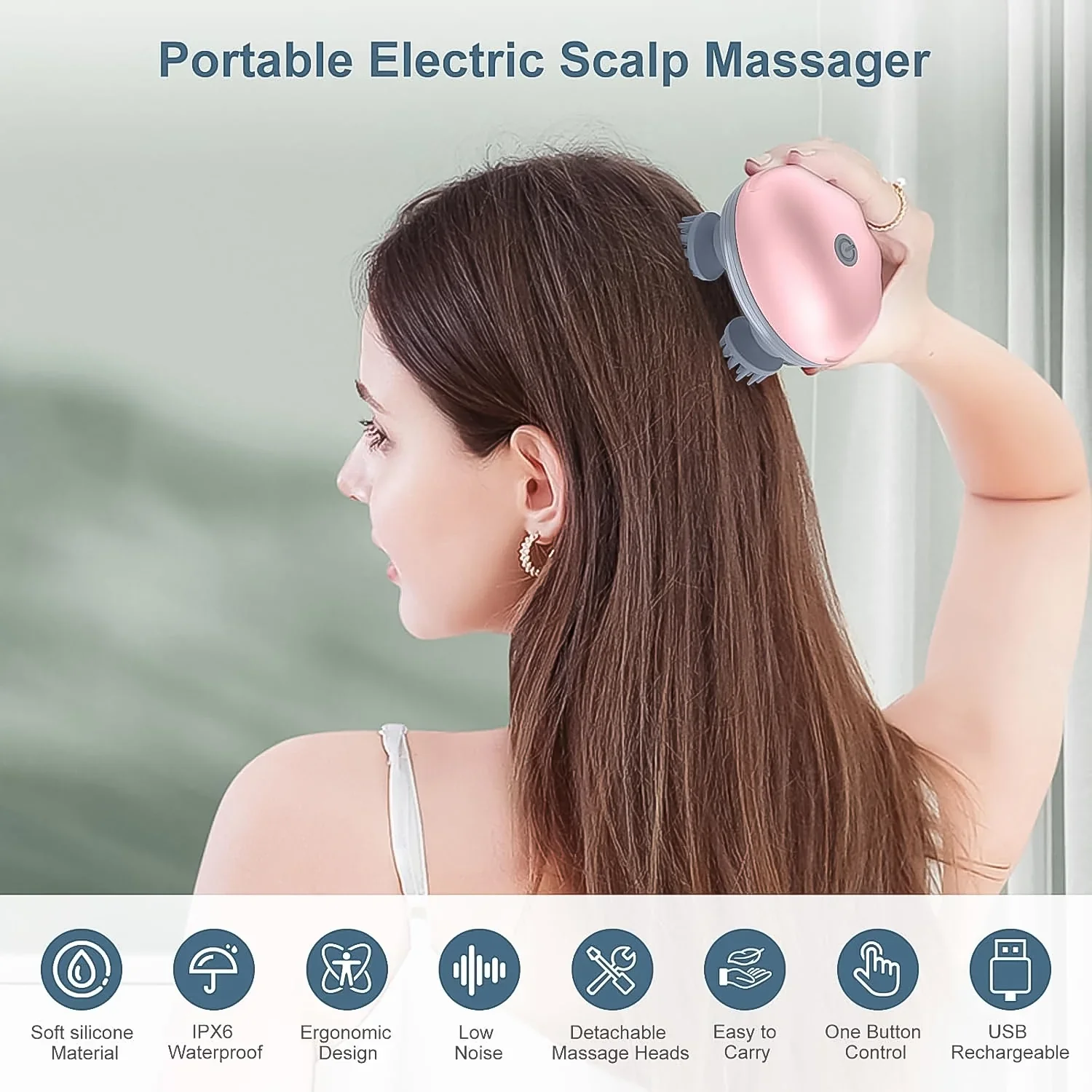 AM6357 Smart Electric Portable Head Massager for Hair Growth Deep Clean and Stress Relax - Image 3