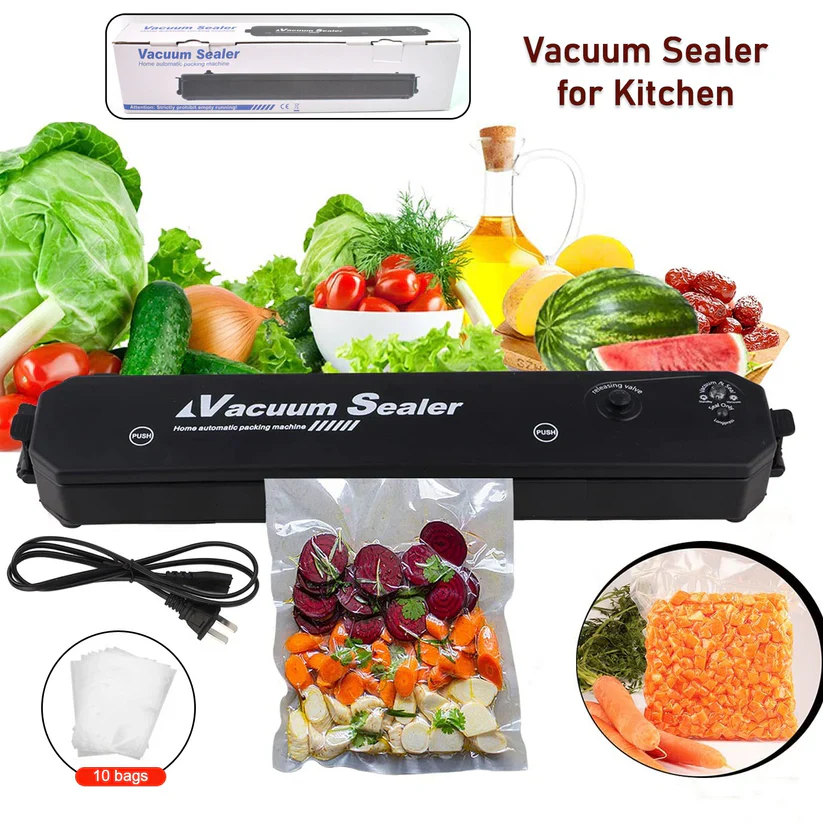 13854 Vacuum Sealer Machine with 10 Bags Automatic Hands-Free Air Sealing Machine