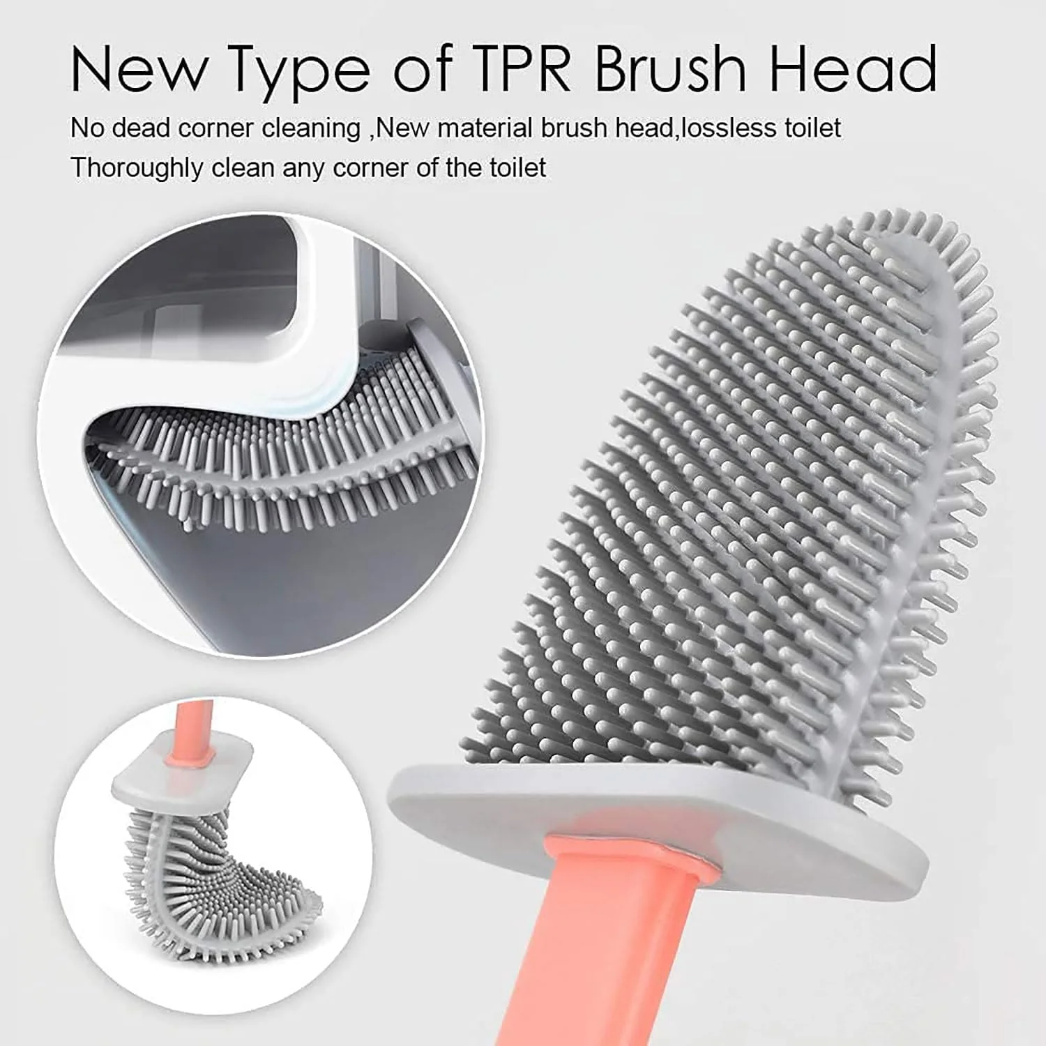1410 Silicone Toilet Brush with Holder Stand  for Bathroom Cleaning - Image 6