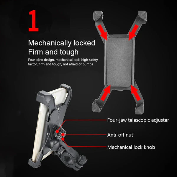 1456 Bike Phone Mount Anti Shake and Stable Cradle Clamp with 360° Rotation - Image 8