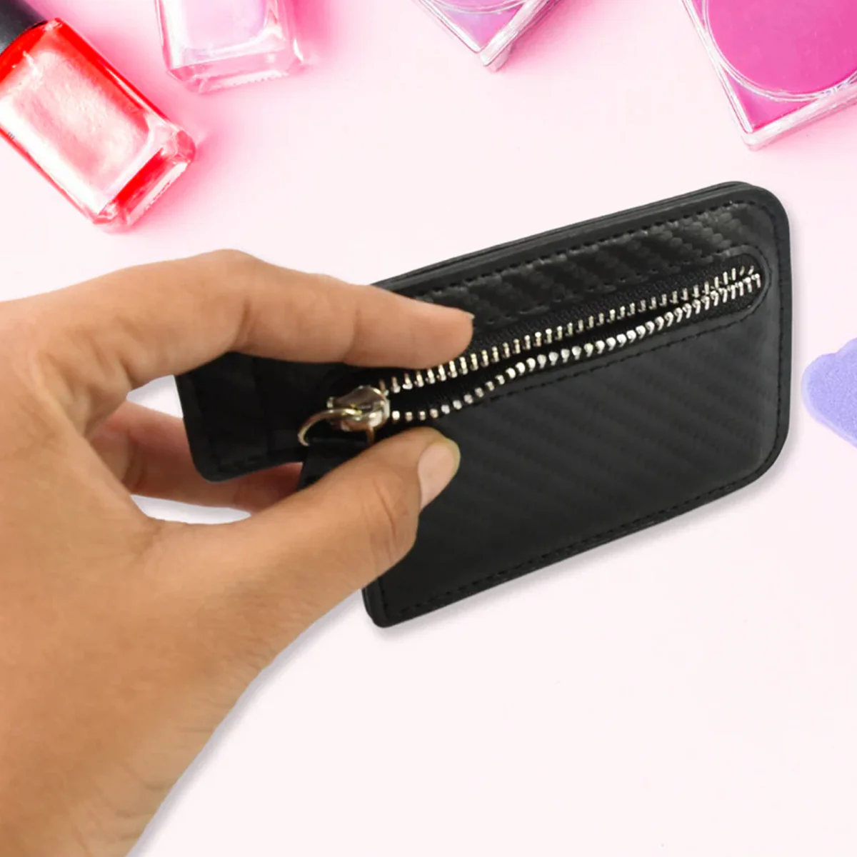 14588 Black Adhesive Card phone Holder, Card Wallet Phone Attachment (1 Pc) - Image 3