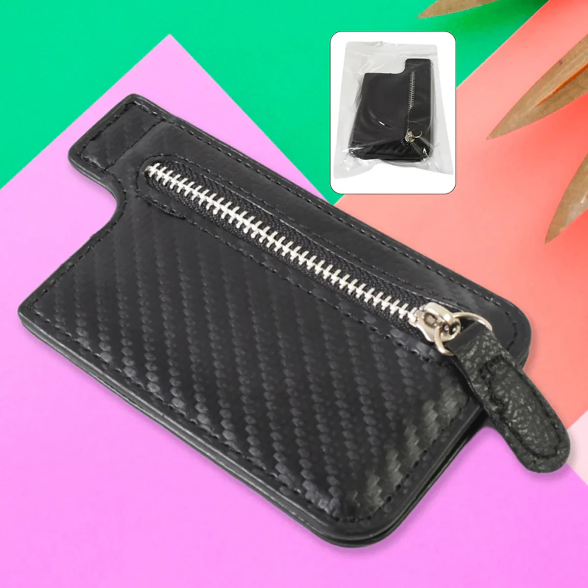 14588 Black Adhesive Card phone Holder, Card Wallet Phone Attachment (1 Pc) - Image 4